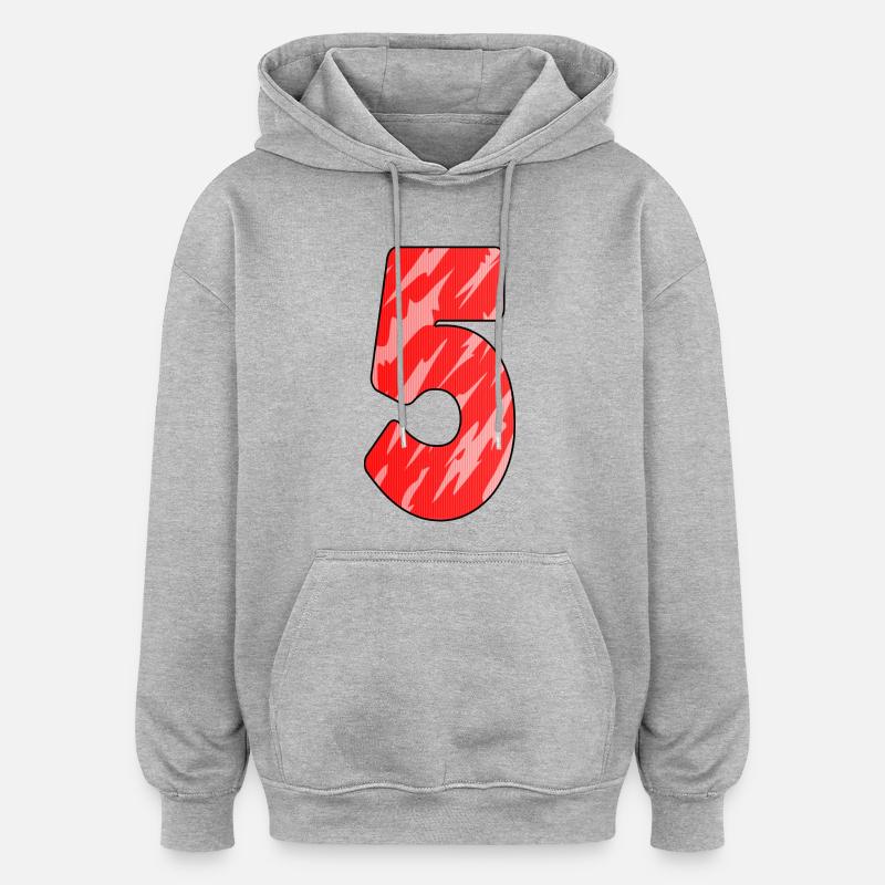 5 - Sweat à capuche oversize unisexe - gris chiné