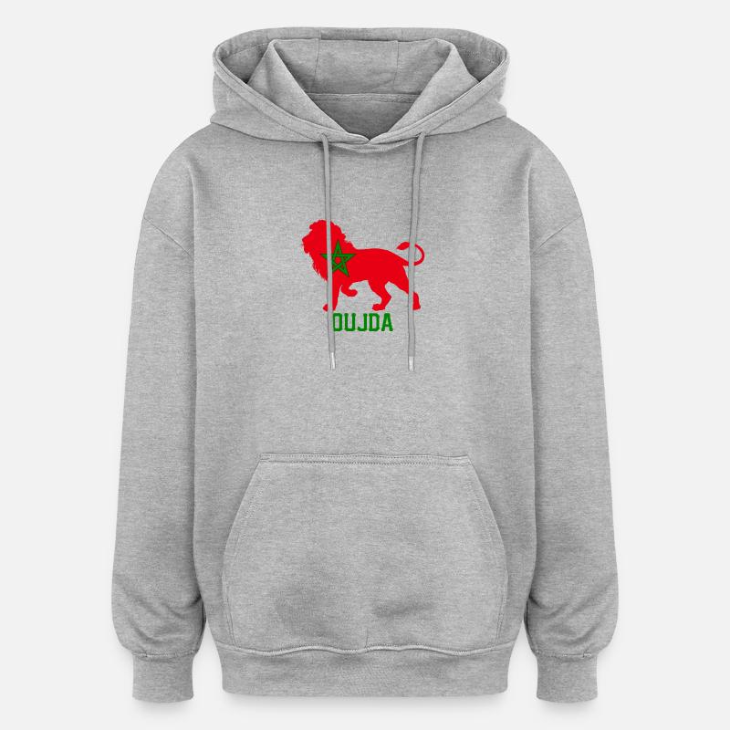 OUJDA - Sweat à capuche oversize unisexe - gris chiné