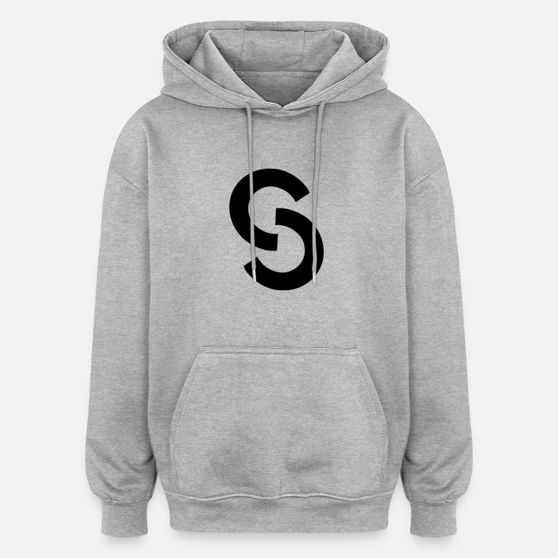 coton chic - Sweat à capuche oversize unisexe - gris chiné