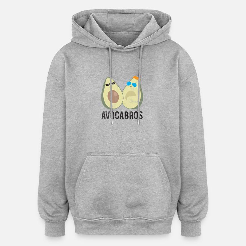 Frucht / Früchte: Avocado - Avocabros - BFF - Oversized Unisex Hoodie - Grau meliert
