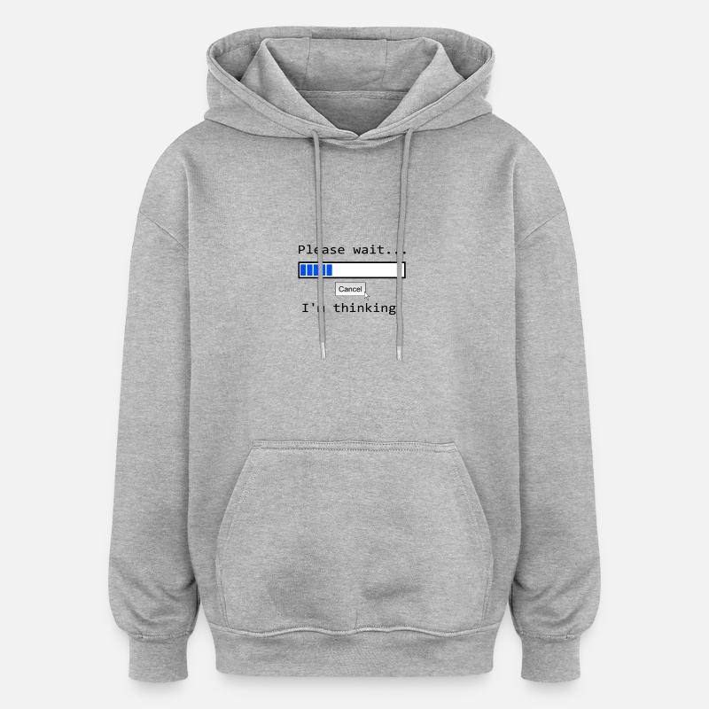 Ich denke nach - Oversized Unisex Hoodie - Grau meliert