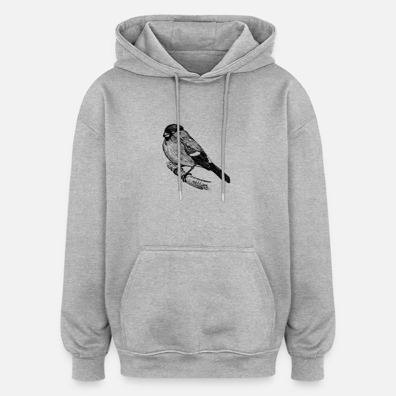 b i r d541 - Oversized Unisex Hoodie - Grau meliert