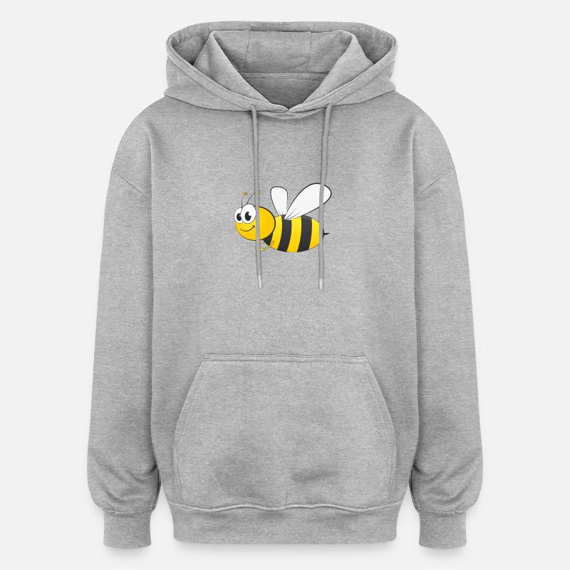 93 bie - Sweat à capuche oversize unisexe - gris chiné