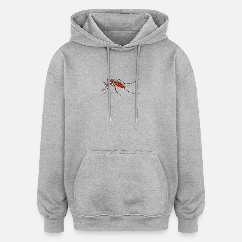 Mosqui 2 - Sweat à capuche oversize unisexe - gris chiné