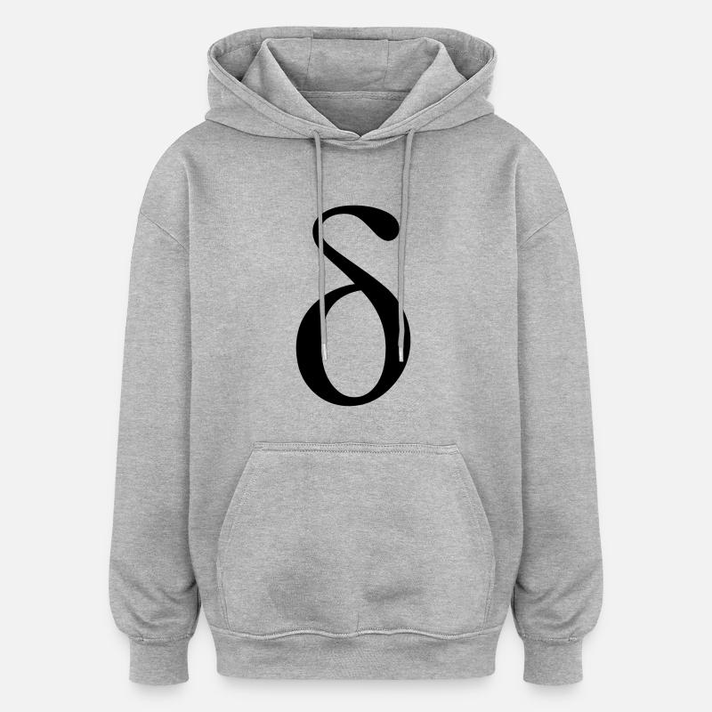 griechischen Buchstaben Delta - Oversized Unisex Hoodie - Grau meliert