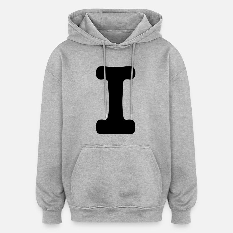 i - Sweat à capuche oversize unisexe - gris chiné