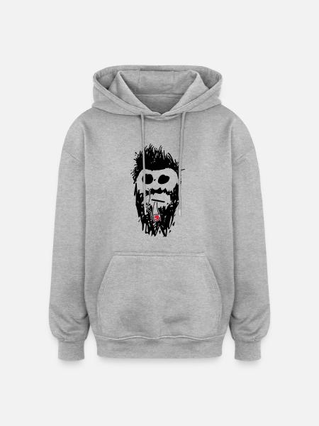hipster_01 - Oversized Unisex Hoodie - Grau meliert