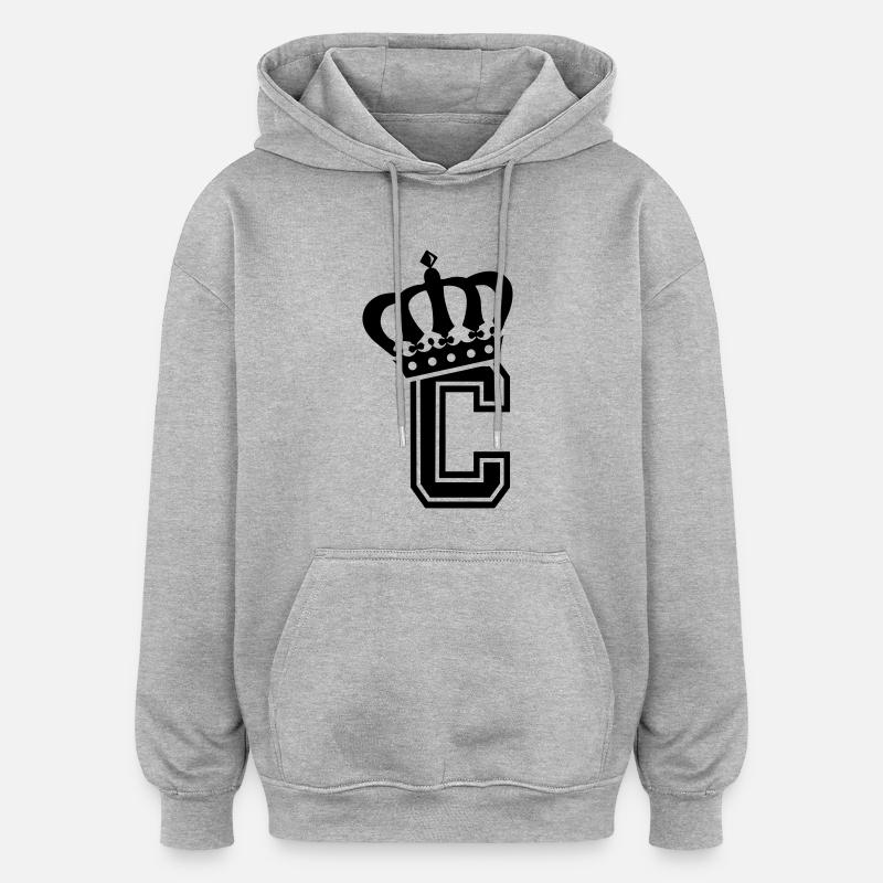 Buchstabe C - Oversized Unisex Hoodie - Grau meliert