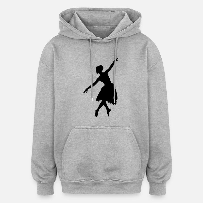 Vector Ballet dancer Silhouette - Oversized Unisex Hoodie - heather grey