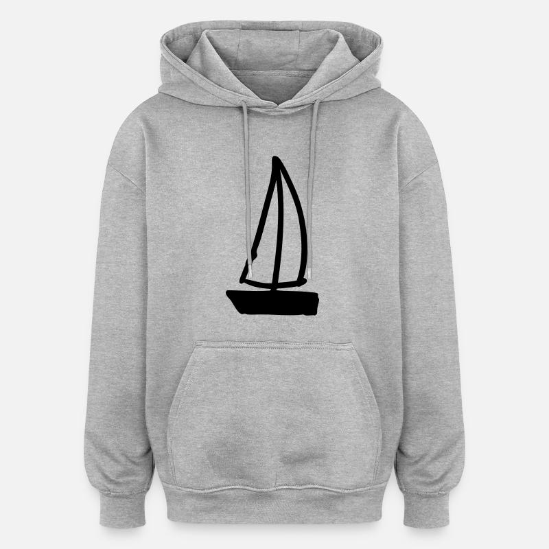 segelboot - Oversized Unisex Hoodie - Grau meliert