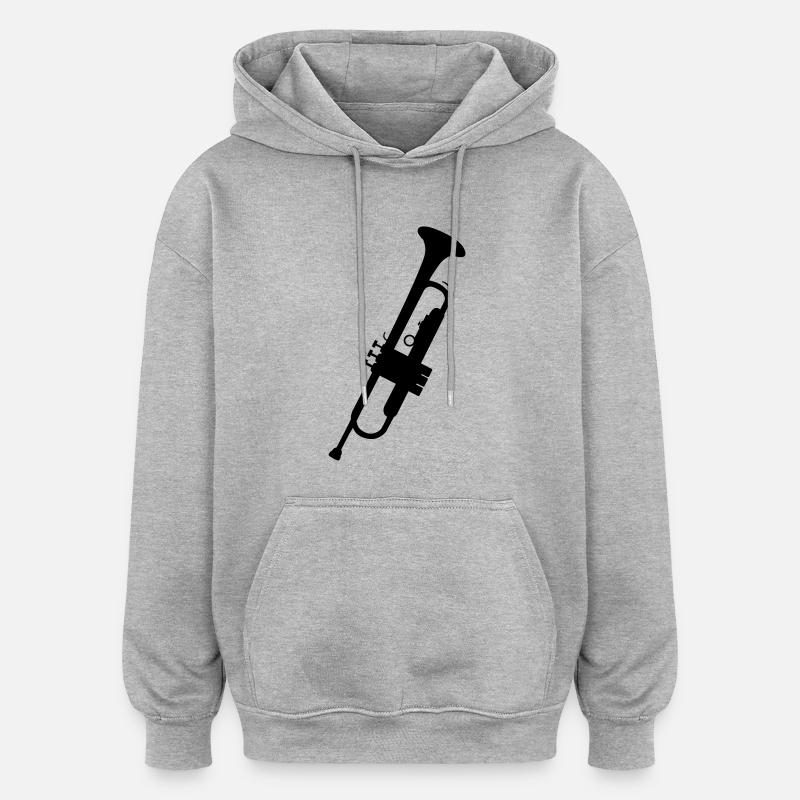 Trompete - Sweat à capuche oversize unisexe - gris chiné