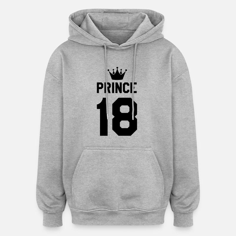 Prince 18 - Oversized Unisex Hoodie - heather grey