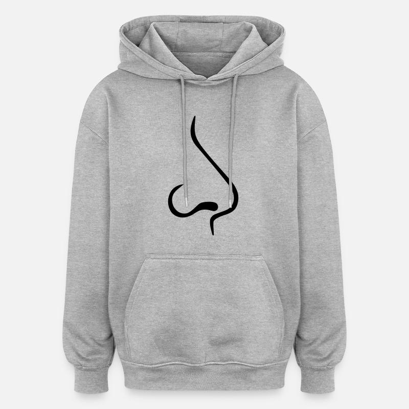 Nez - Sweat à capuche oversize unisexe - gris chiné