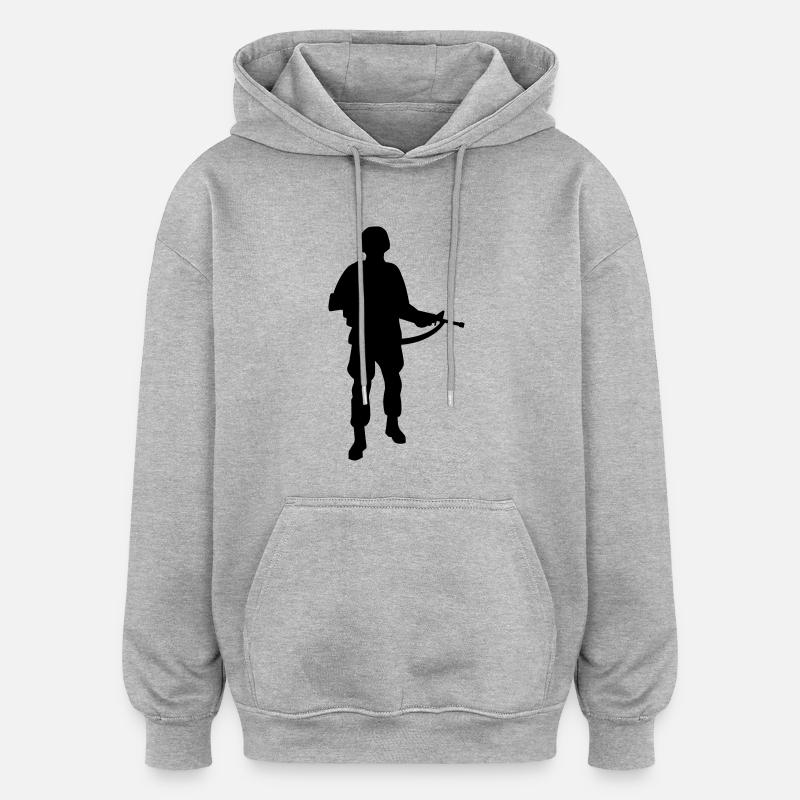 Soldat - Oversized Unisex Hoodie - Grau meliert