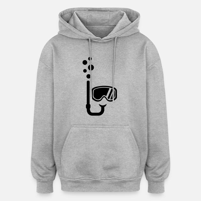 Schnorcheln - Oversized Unisex Hoodie - Grau meliert