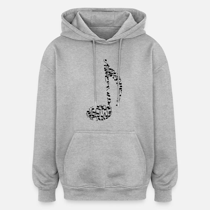 Noten-Note - Oversized Unisex Hoodie - Grau meliert