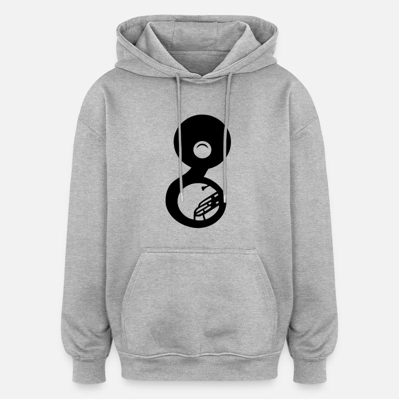 sousaphone - Sweat à capuche oversize unisexe - gris chiné