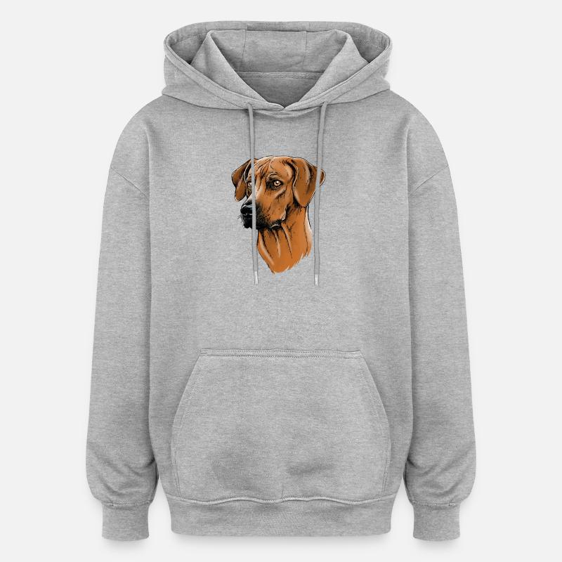 Rhodesian Ridgeback - Sweat à capuche oversize unisexe - gris chiné