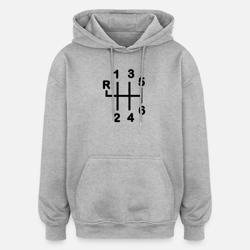 Getriebe 6-Gang-Getriebe - Oversized Unisex Hoodie - Grau meliert