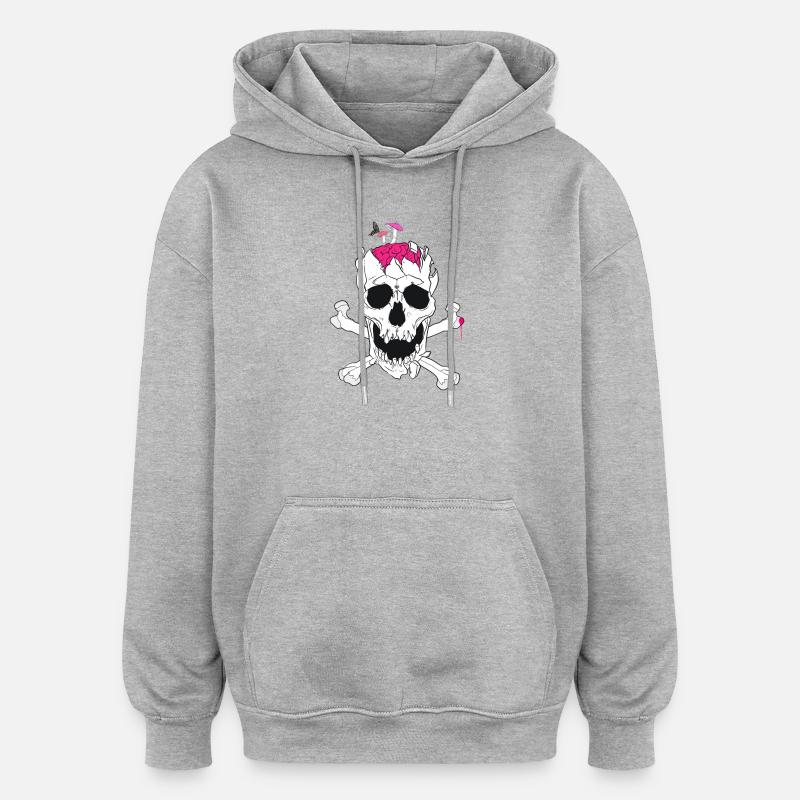 Champignon cérébral - Sweat à capuche oversize unisexe - gris chiné