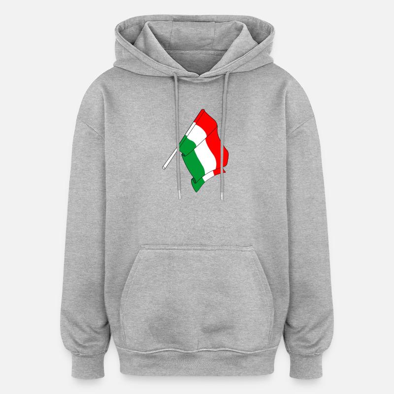 drapeau Hongrie - Sweat à capuche oversize unisexe - gris chiné