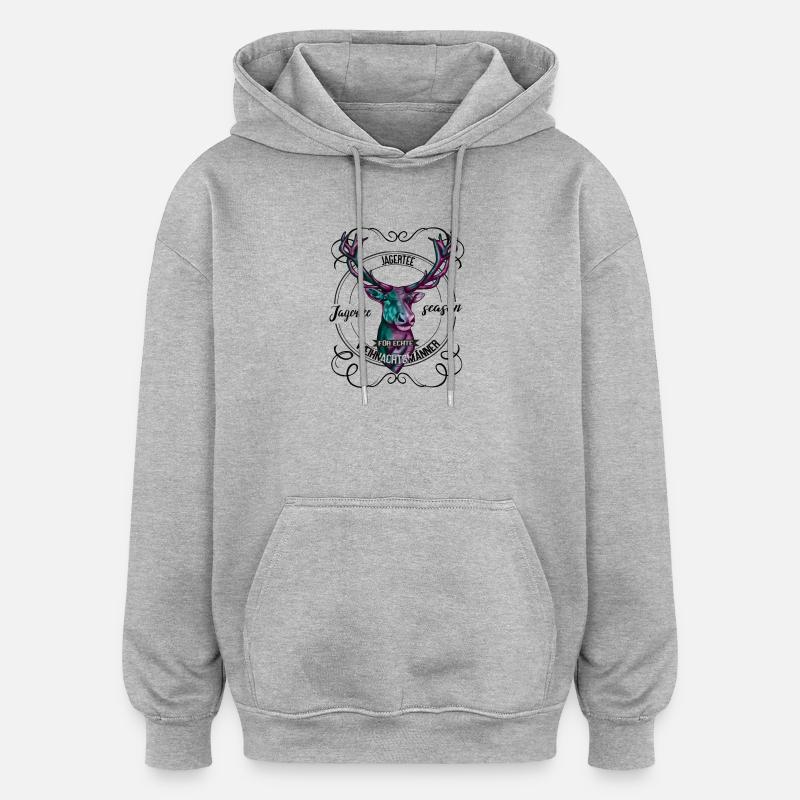 Jägerzeit Jaggertee – Für echte Weihnachtsmänner - Oversized Unisex Hoodie - Grau meliert