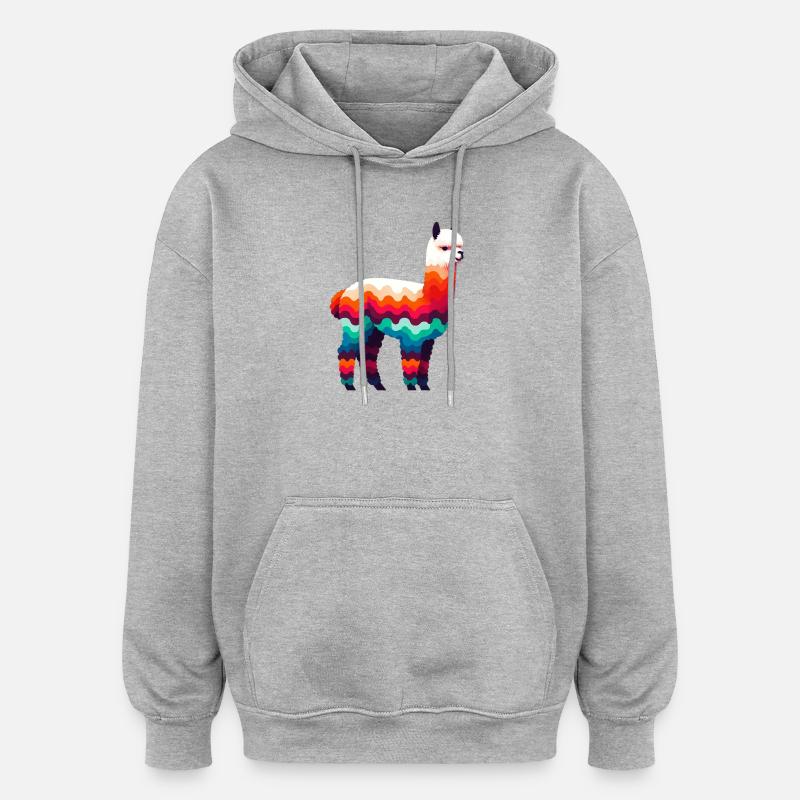 Alpaga - Sweat à capuche oversize unisexe - gris chiné