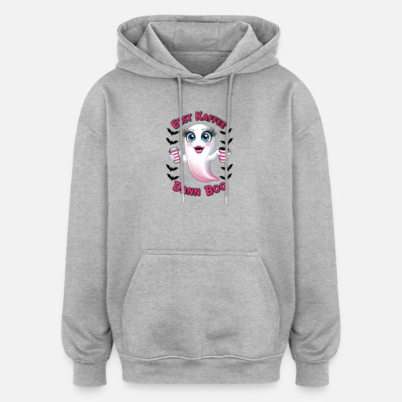 Süßer Geist mit Kaffee - Oversized Unisex Hoodie - Grau meliert