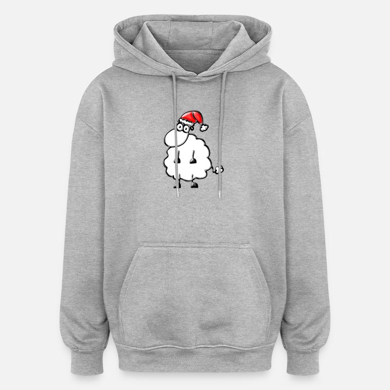 Un mouton pour Noël - Sweat à capuche oversize unisexe - gris chiné