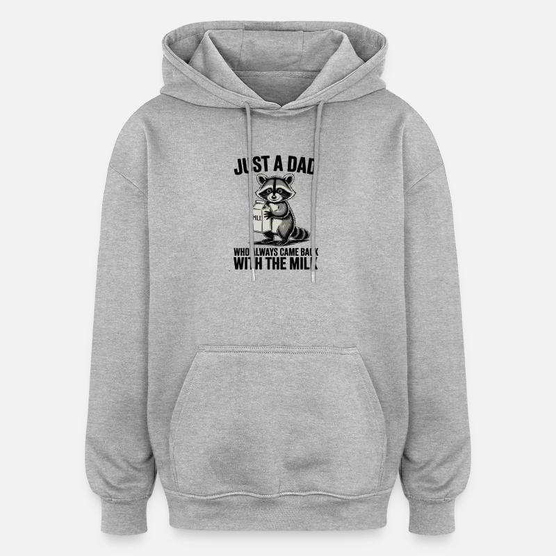 Funny Dad Joke Milk Comeback Design - Sweat à capuche oversize unisexe - gris chiné