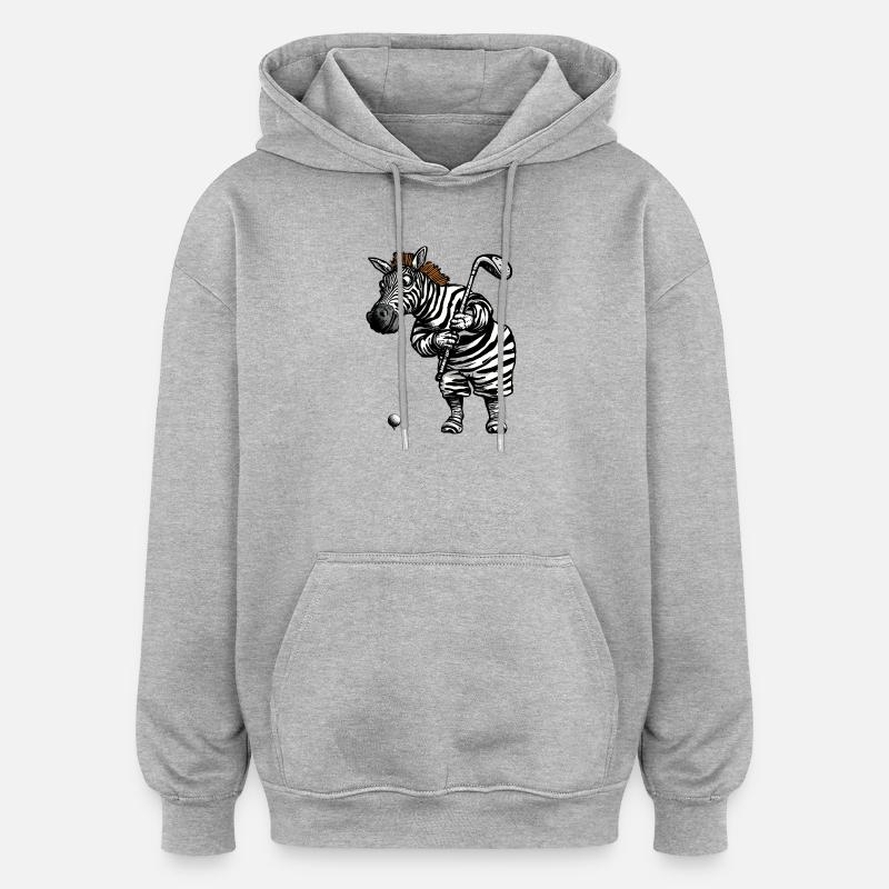 Zebra Golf - Sweat à capuche oversize unisexe - gris chiné