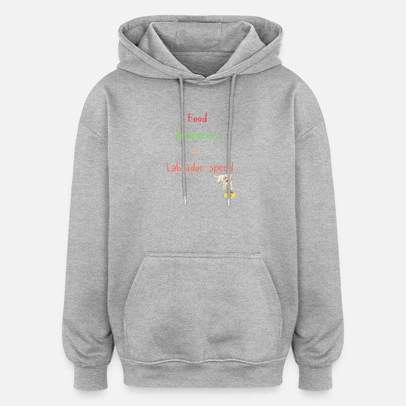 Labrador Cibo Scomparsa Design Giocoso - Felpa con cappuccio unisex oversize - grigio melange