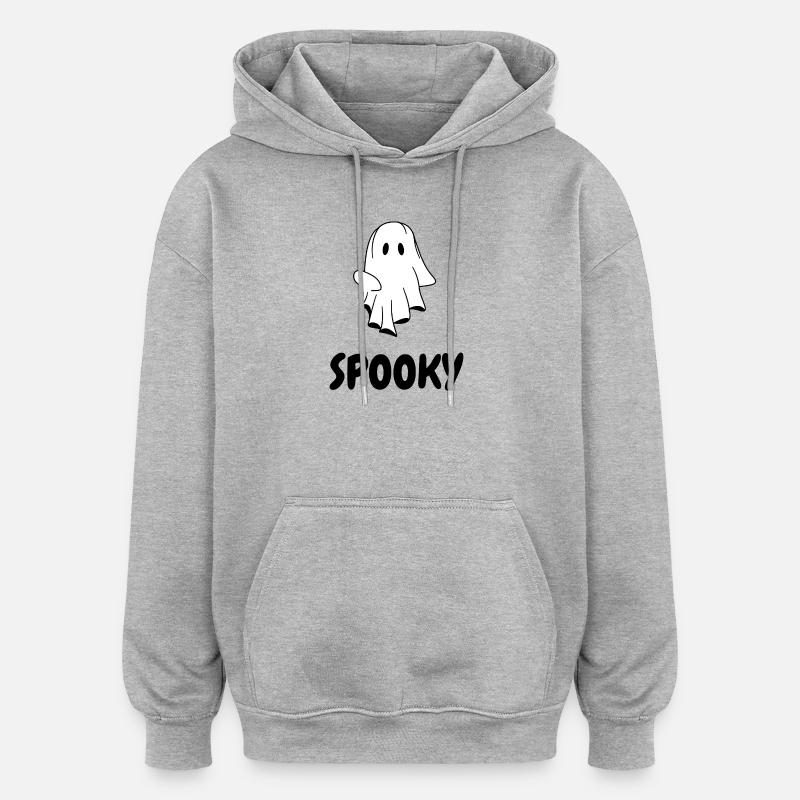 SPOOKY  |  Halloween T-Shirt mit Geist - Oversized Unisex Hoodie - Grau meliert