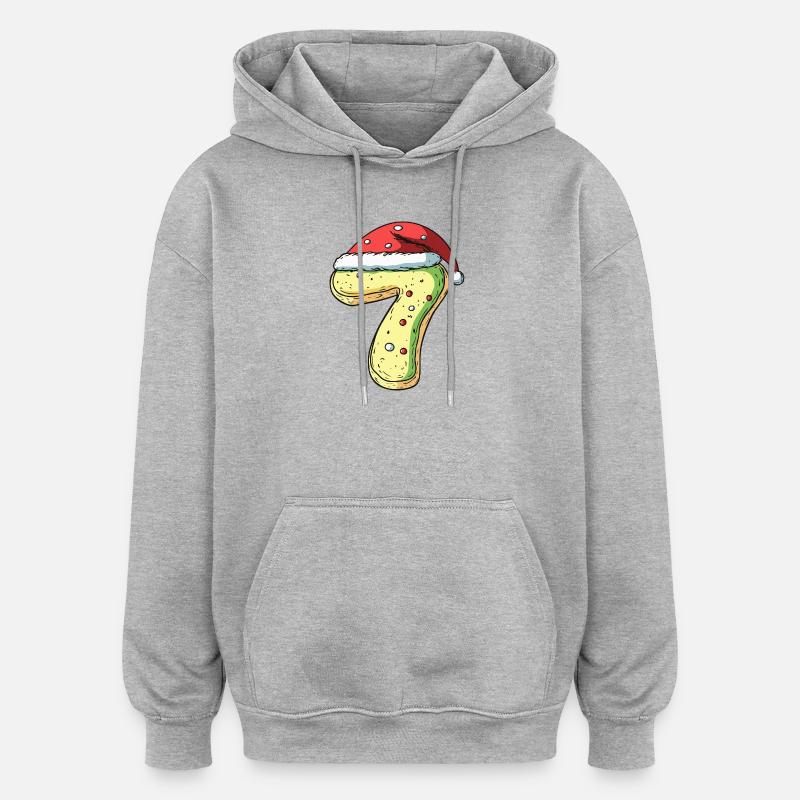 Biscuit de Noël à 7 chiffres - Sweat à capuche oversize unisexe - gris chiné