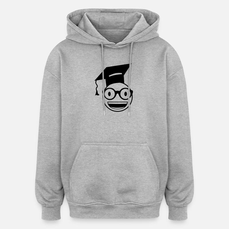 Étudiant nerd - Sweat à capuche oversize unisexe - gris chiné
