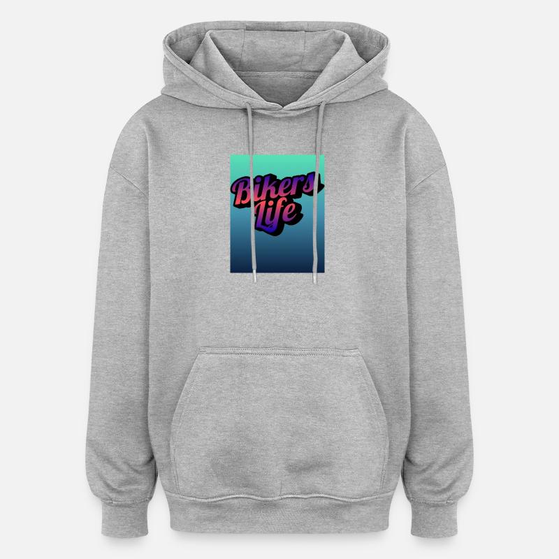 Biker Lebensgradient - Oversized Unisex Hoodie - Grau meliert