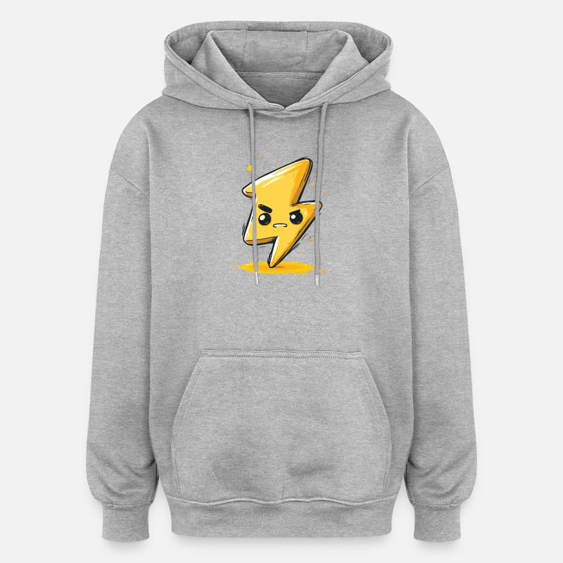 Kawaii Blitz-Pfeil Cartoon - Oversized Unisex Hoodie - Grau meliert