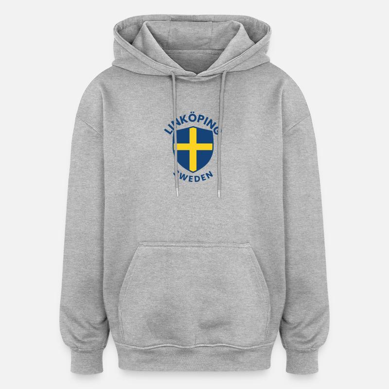 Bouclier de Linnköping, Suède - Sweat à capuche oversize unisexe - gris chiné
