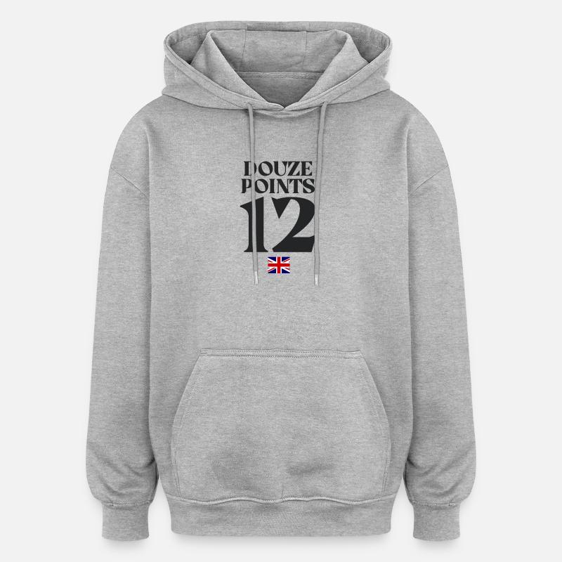 Douze Points Eurovision - Sweat à capuche oversize unisexe - gris chiné