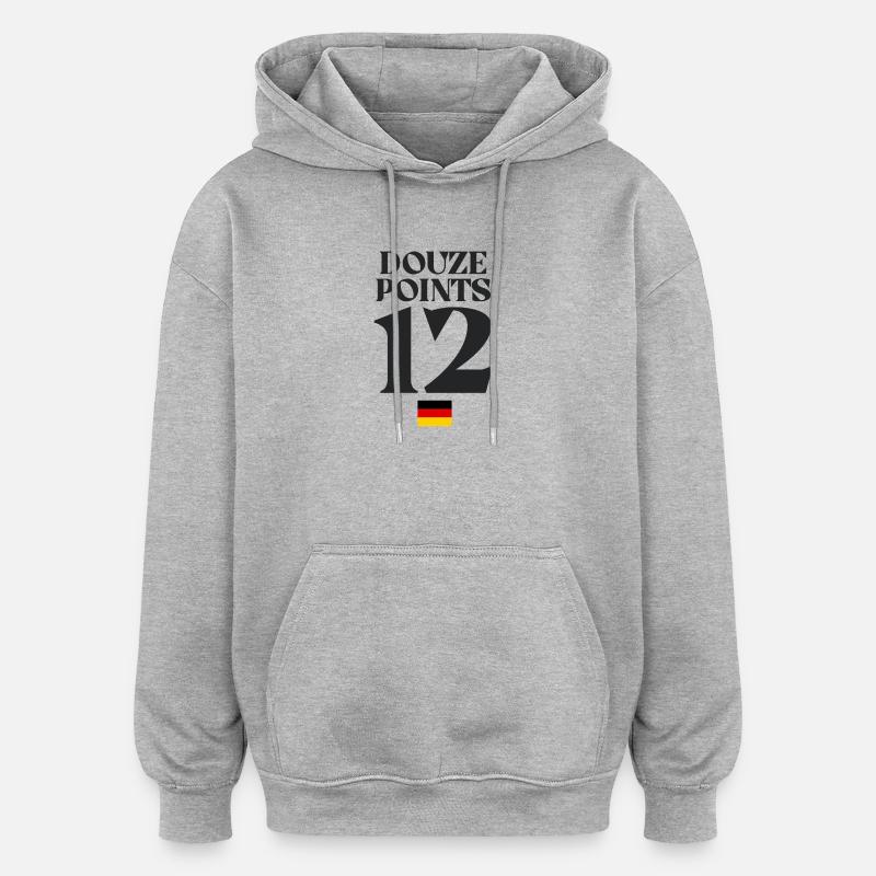 Dozen Points 12 Germany Eurovision - Oversized Unisex Hoodie - heather grey