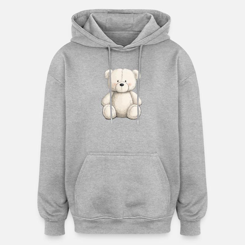 Nounours mignon plein de tendresse - Sweat à capuche oversize unisexe - gris chiné
