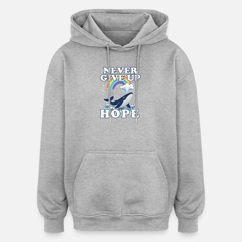 Never give up Hope  - Oversized Unisex Hoodie - Grau meliert