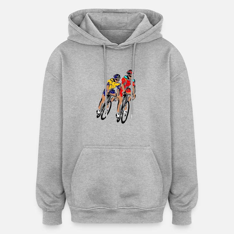 Tour Radfahrer - Oversized Unisex Hoodie - Grau meliert