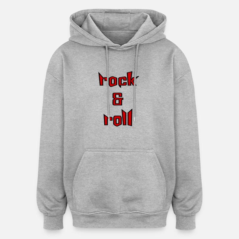 rock and roll - Sweat à capuche oversize unisexe - gris chiné