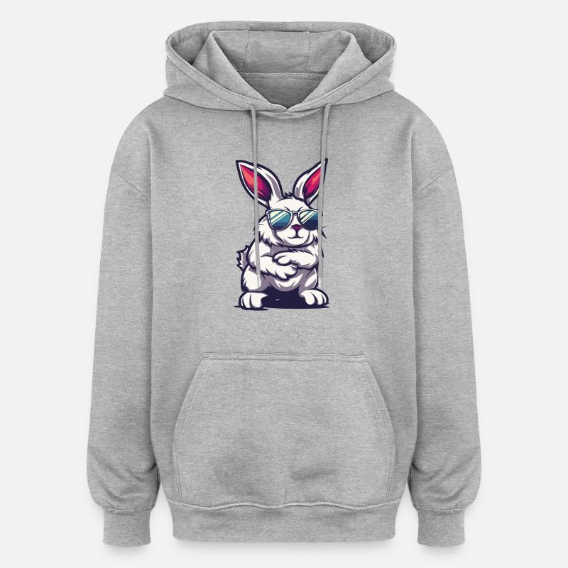 Bunny Comic Cool - Oversized Unisex Hoodie - heather grey