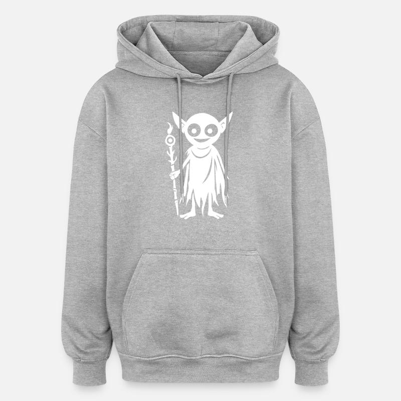 Orc gobelin - Sweat à capuche oversize unisexe - gris chiné