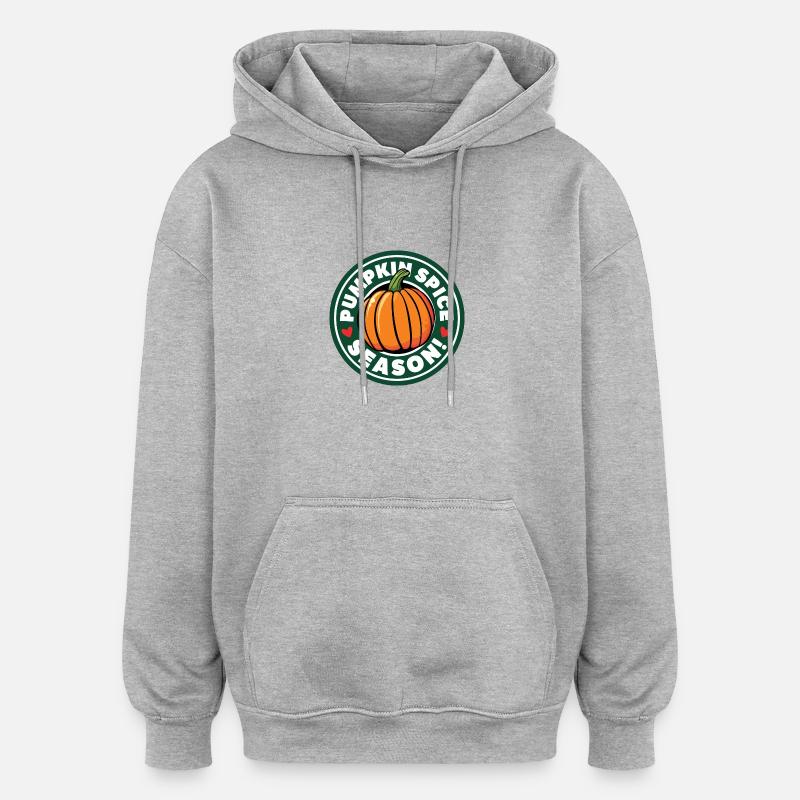 100 pumpkin spice season - Sweat à capuche oversize unisexe - gris chiné
