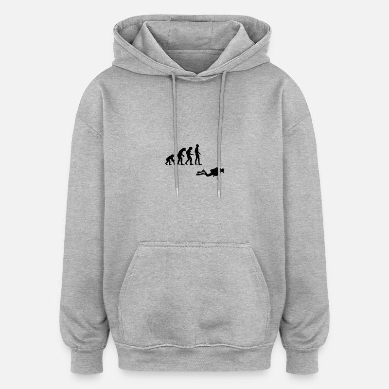 Evolution diving - Oversized Unisex Hoodie - heather grey