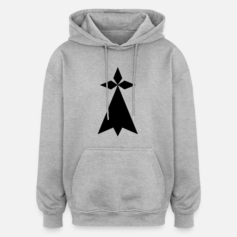 Bretagne - Sweat à capuche oversize unisexe - gris chiné