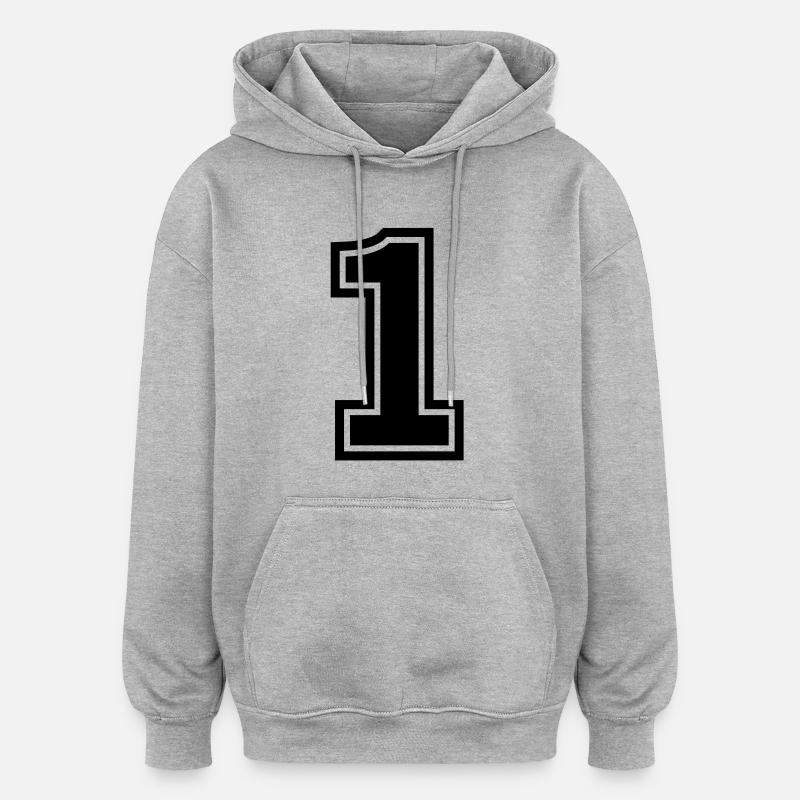 number_one - Sweat à capuche oversize unisexe - gris chiné
